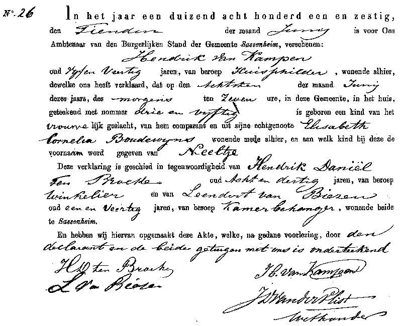 18610610 geb akte 26 Neeltje dv H v Kampen - EC Boudewijns